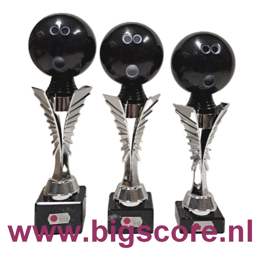 SPAUB 011 Bowlingbekerserie Zwart-Zilver LAATSTE Serie OP=OP!!